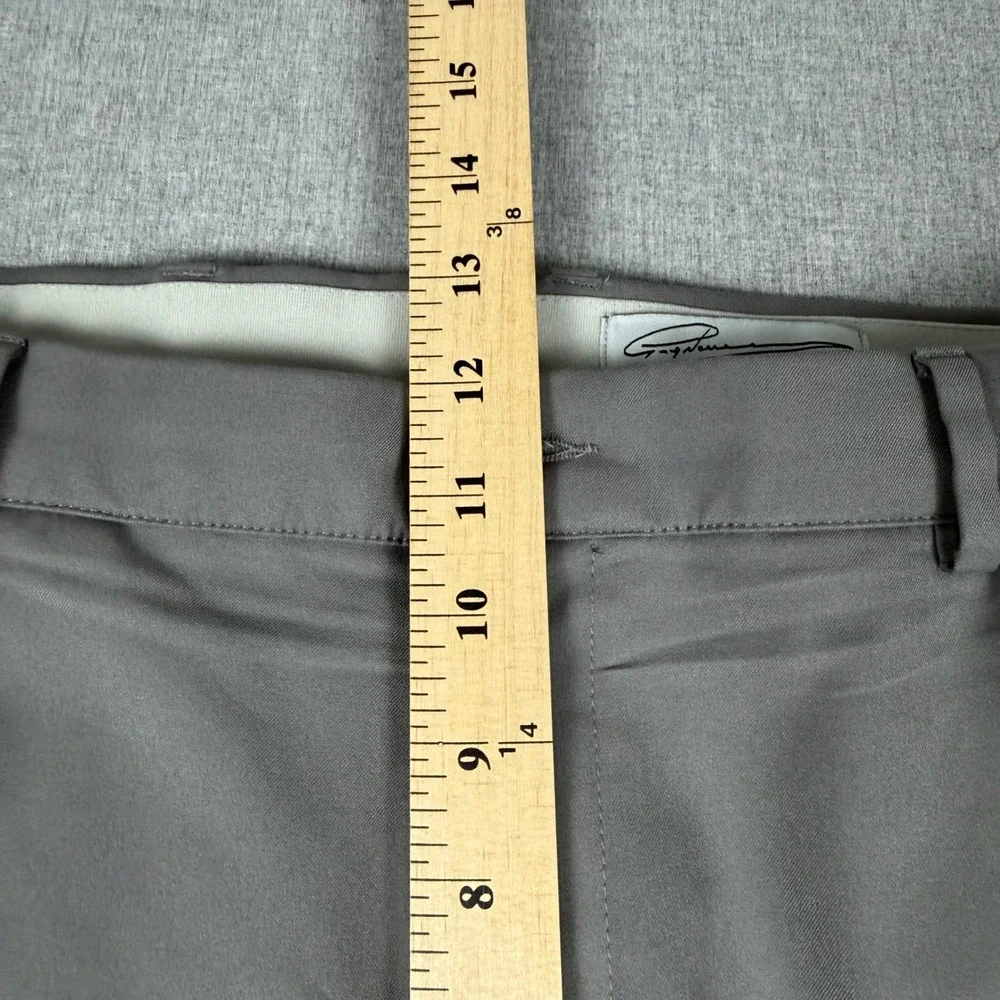 Greg Norman Mens Gray Shark Golf Pants 36x30 Performance Stretch Flat Front